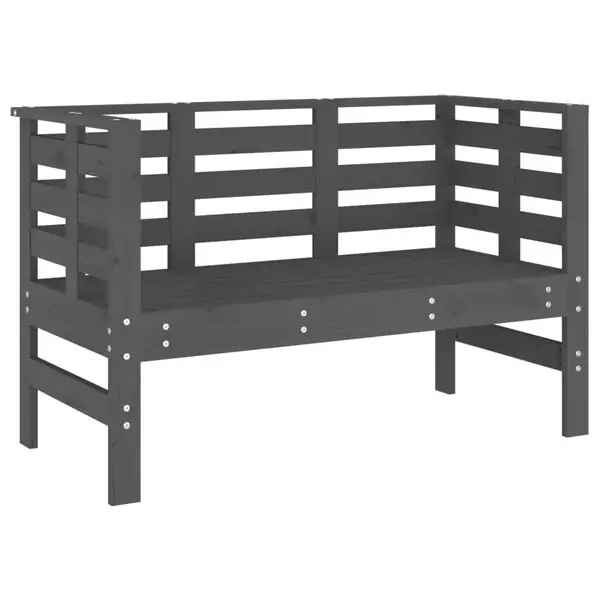 vidaXL Trädgårdsbänk grå 111,5x53x71 cm massiv furu Beställ nu