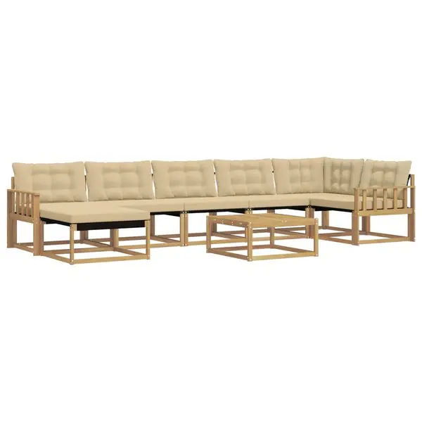vidaXL Utomhussoffset 8 pcs Vit och Beige 79 x 79 x 37 cm Nyhet