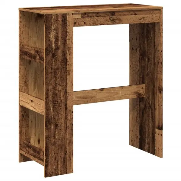 vidaXL Barbord med hyllor åldrat trä 90x40x103,5 cm konstruerat trä Köp online