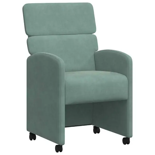 vidaXL Matstolar med hjul 2 pcs havsgrön 58 x 65 x 98 cm Sammet Handla nu