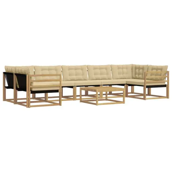Reapris vidaXL Utomhussoffset 8 pcs Vit och Beige 79 x 79 x 37 cm