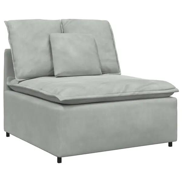 vidaXL Modulär mittmodul för soffa med dynor ljusgrå 100 cm Populärt val