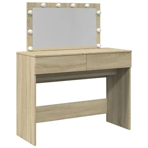 Outlet vidaXL Sminkbord med LED sonoma-ek 100x40x120 cm