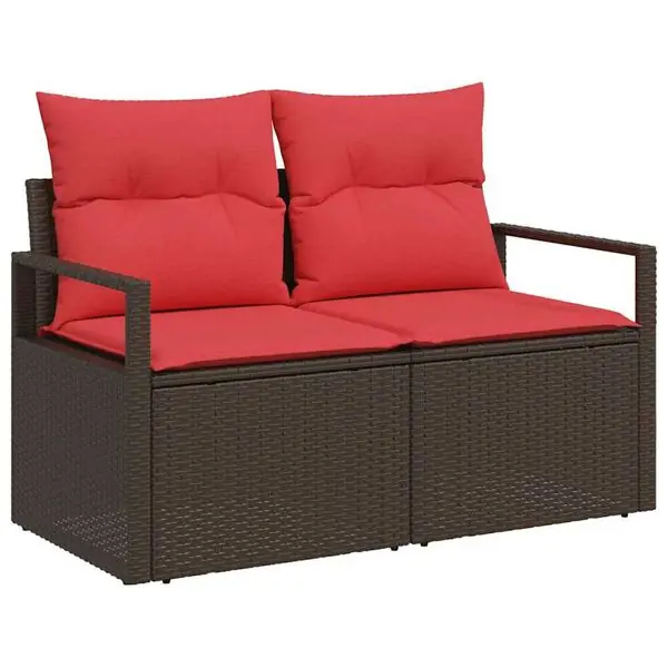 vidaXL Trädgårdsoffa med kudde 120 x 62 x 69 cm konstrotting Köp online