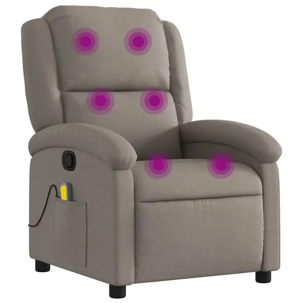 Utförsäljning vidaXL Massagefåtölj taupe tyg