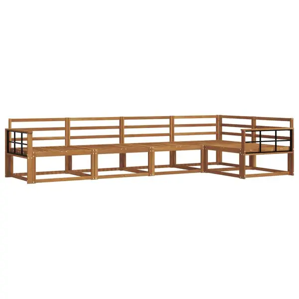 Premium vidaXL Utomhussoffset 5 pcs Naturlig Massivt Akaciaträ