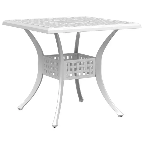 vidaXL Trädgårdsbord vit 80x80x75 cm gjuten aluminium Populärt val
