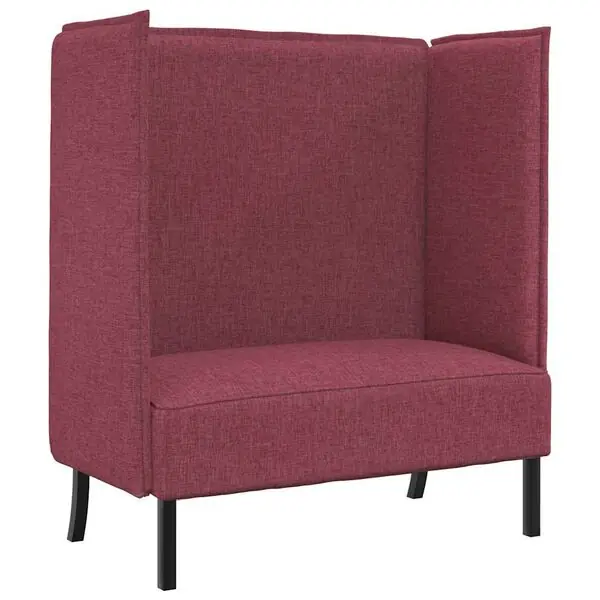risnedsättning vidaXL Hög Ryggsoffa 101cm Vinröd tyg