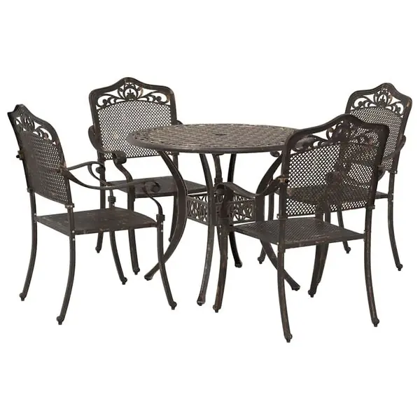 vidaXL Trädgårdsmöbelset 5 pcs Brons Aluminium Nyhet