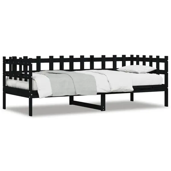 Handla nu vidaXL Dagbädd svart 80x200 cm massiv furu