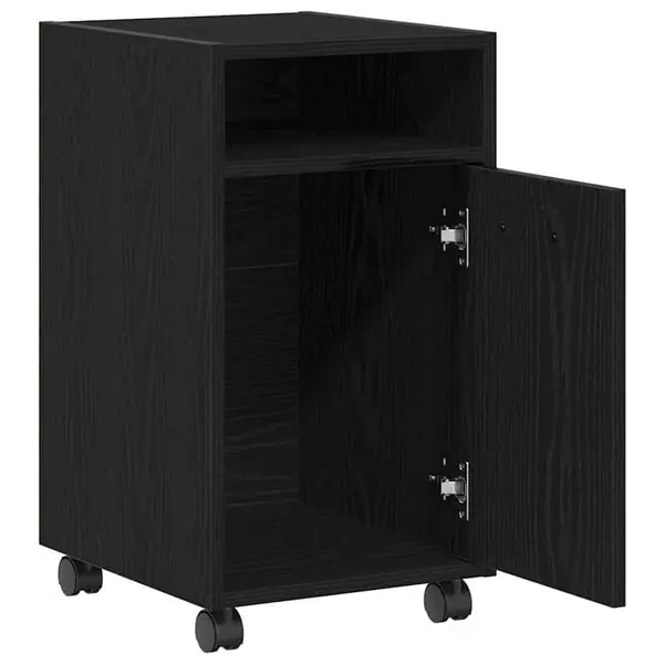 vidaXL Hjulad Sidogarderob Svart Ek 33 x 38 x 60 cm Konstruerat trä Beställ nu