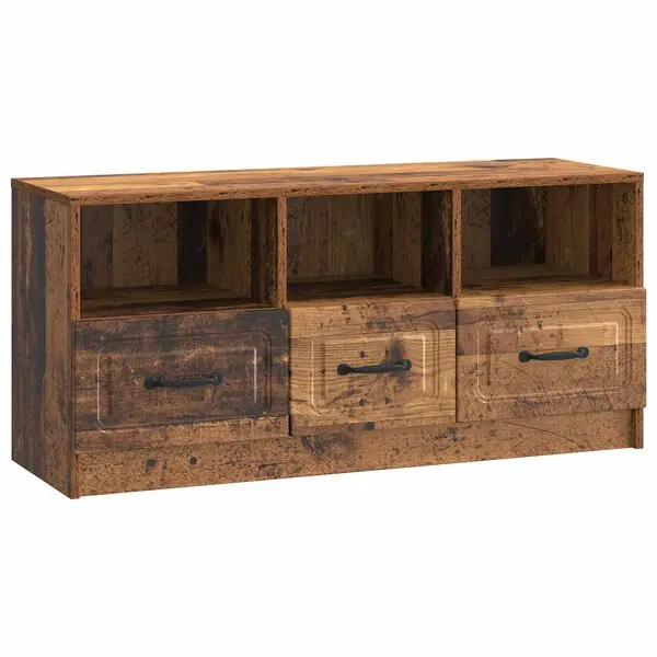 Fynd vidaXL TV-skåp med låda Gammalt trä 102 x 34,5 x 47 cm Konstruerat trä