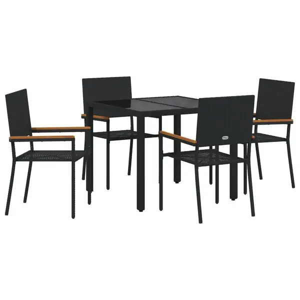 vidaXL Trädgårdsmöbelset 5 pcs Svart konstrotting Köp nu