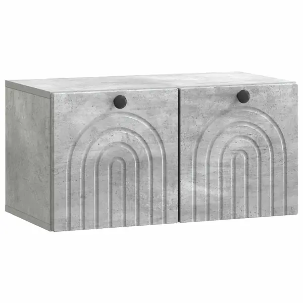 vidaXL Väggmonterad TV-bänk Väggmonterad Betonggrå 59,5 x 31 x 30 cm Kampanj