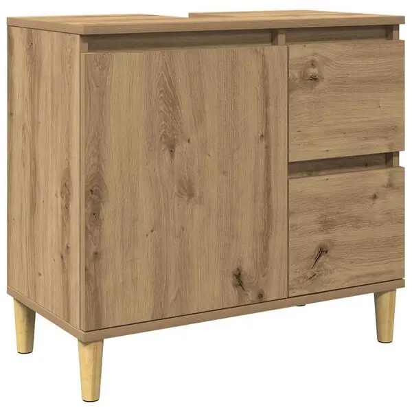 vidaXL Tvättställsskåp ek 65x33x60 cm konstruerat trä Sänkt pris
