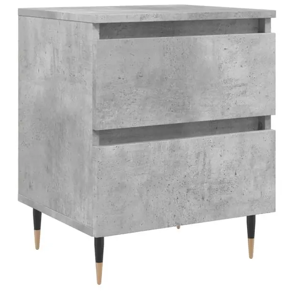 I lager vidaXL Sängbord betonggrå 40x35x50 cm konstruerat trä