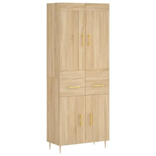 vidaXL Högskåp sonoma-ek 69,5x34x180 cm konstruerat trä Extra rabatt