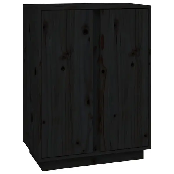 vidaXL Skänk svart 60x35x80 cm massiv furu Beställ nu