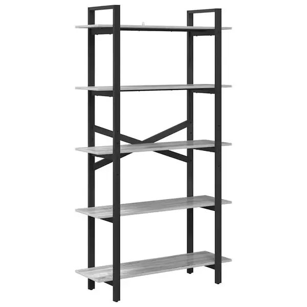 Premium vidaXL Hyllsystem Grå Sonoma 100 x 33,5 x 178 cm Konstruerat trä