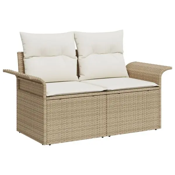 vidaXL Trädgårdsoffset 8 pcs Beige och gräddfärgad konstrotting Fynd