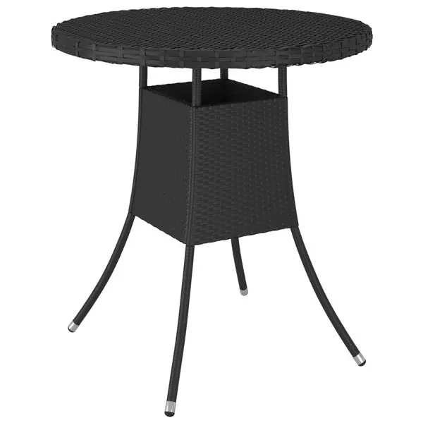 vidaXL Trädgårdsbord svart 70x70x73 cm konstrotting Beställ idag