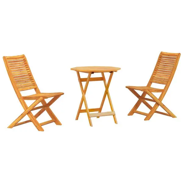 Reapris vidaXL Fällbart bistroset 3 pcs Brun Massivt Akaciaträ