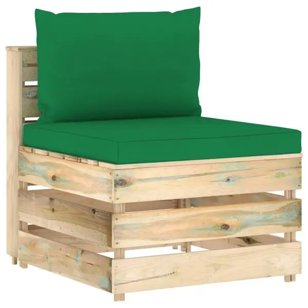 Populärt val vidaXL Mittensektion med dynor till pallsoffa tryckimpregnerat trä