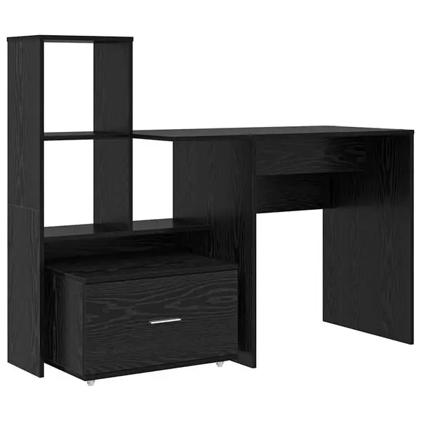 Begränsad tid vidaXL Skrivbord Svart Ek 131,5 x 50 x 106,5 cm Konstruerat trä