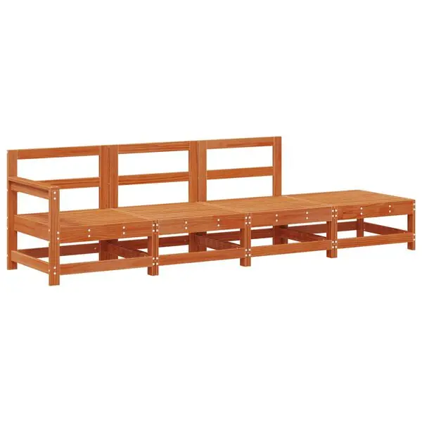 Rabatt vidaXL Sektionell Soffa Enheter VaxBrun 252 x 62 x 70,5 cm