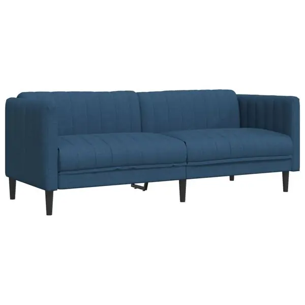 vidaXL Soffa 3-sits blå tyg Rabatter