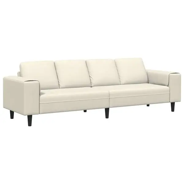 vidaXL Vardagsrumsoffa Kräm 250 x 77 x 76 cm Lägg i varukorgen