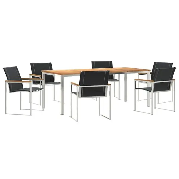 Beställ nu vidaXL Trädgårdsmöbelset 7 pcs Brun Massivt Akaciaträ
