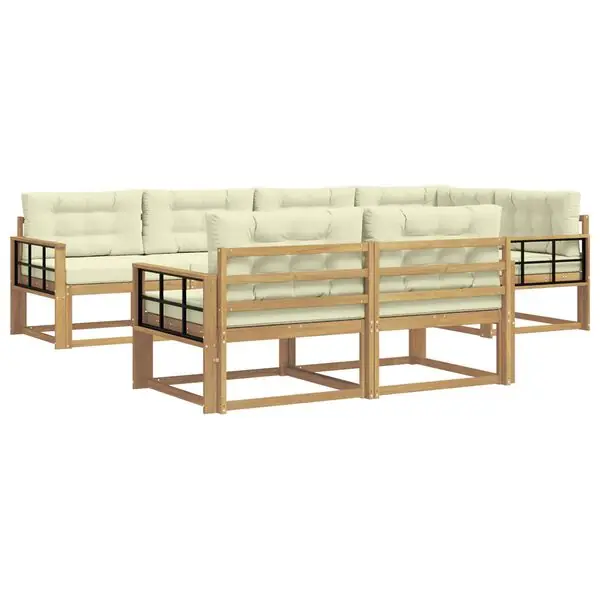 Begränsad tid vidaXL Utomhussoffset med kudde 6 pcs Vit och grädde Polyester