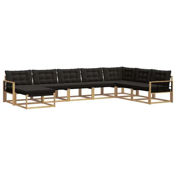 Outlet vidaXL Utomhussoffset med kudde 8 pcs Vit och svart