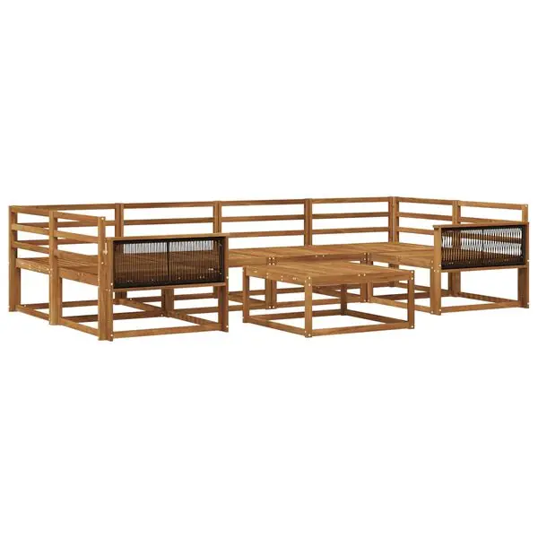 vidaXL Utomhussoffset 7 pcs Naturlig Massivt Akaciaträ Billigare