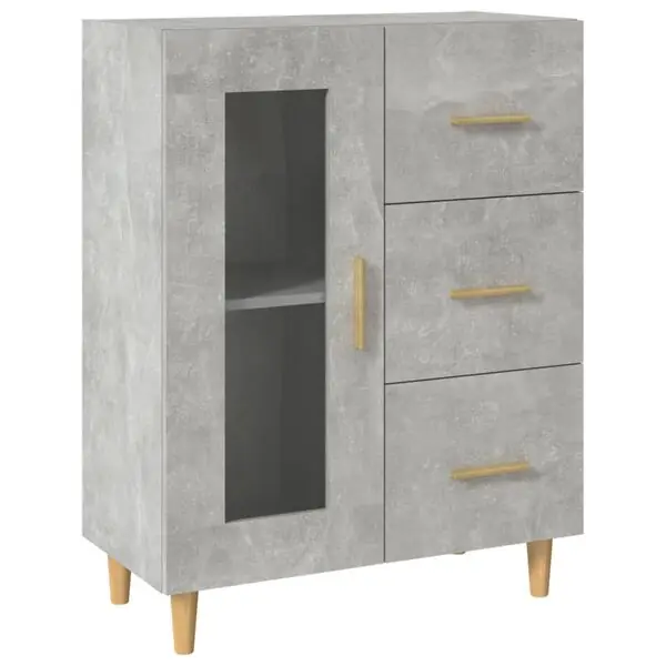 Endast idag vidaXL Skänk betonggrå 69,5x34x90 cm konstruerat trä