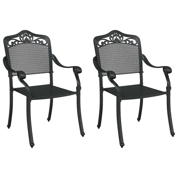 Köp nu vidaXL Trädgård Stol 2 pcs Svart 55 x 55 x 92,5cm Aluminium