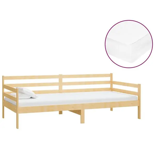 Sista chansen vidaXL Dagbädd med madrass 90x200 cm massiv furu