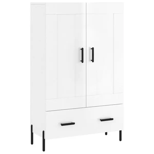 Rabatter vidaXL Högskåp vit högglans 69,5x31x115 cm konstruerat trä