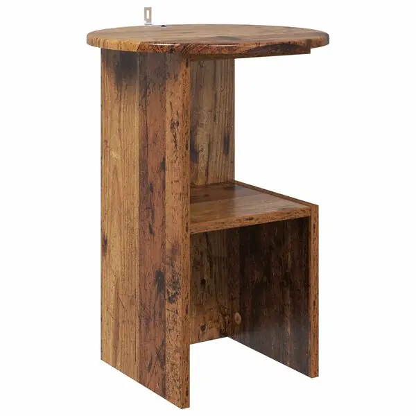 Säker betalning vidaXL Sidobord Gammalt trä Ø 39,5 x 55 cm Konstruerat trä