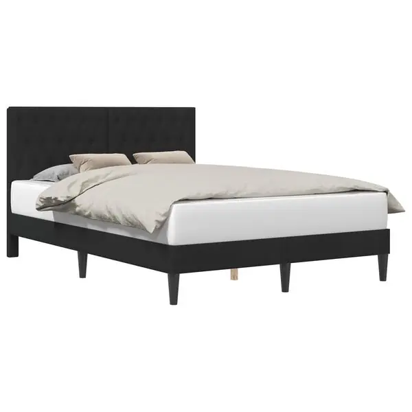 vidaXL Sängram med huvudgavel Svart 120 x 200 cm Sammet Populär