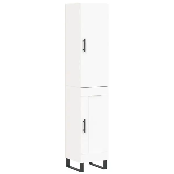 vidaXL Högskåp vit 34,5x34x180 cm konstruerat trä Snabb frakt