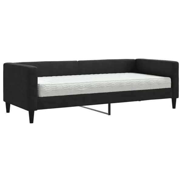 risnedsättning vidaXL Dagbädd med madrass svart 80x200 cm tyg
