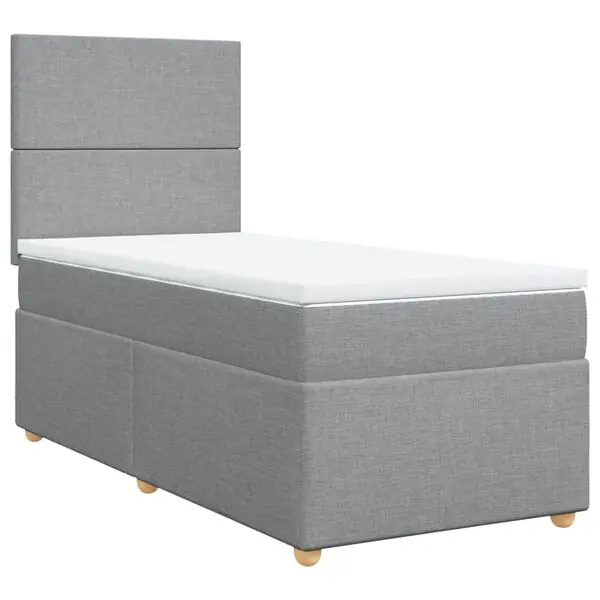 vidaXL Ramsäng med madrass ljusgrå 80x200 cm tyg Beställ idag