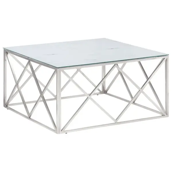 vidaXL Soffbord silver rostfritt stål och härdat glas Köp online