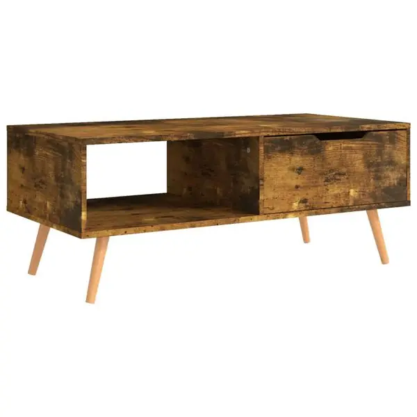 vidaXL Soffbord rökt ek 100x49,5x43 cm konstruerat trä Köp online