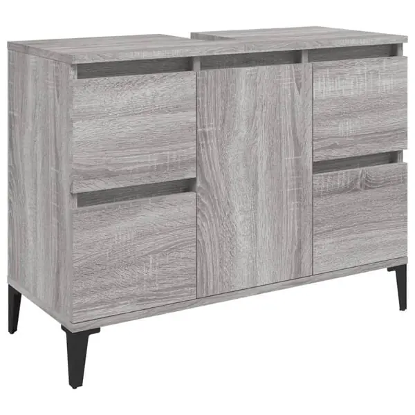 Reapris vidaXL Tvättställsskåp grå sonoma 80x33x60 cm konstruerat trä