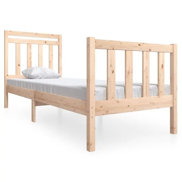 vidaXL Sängram massivt trä 75x190 cm Kundfavorit