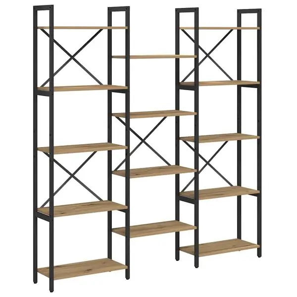 Erbjudandepris vidaXL Hyllsystem Artisan Ek 156 x 25 x 167 cm Konstruerat trä