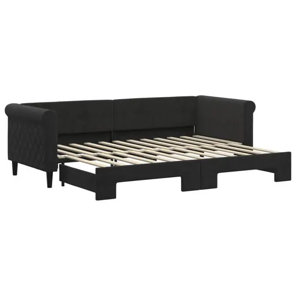 vidaXL Dagbädd utdragbar svart 80x200 cm sammet Lägg i varukorgen
